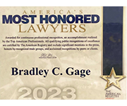 America's Most Honored Lawyers | Bradley C. Gage | 2023